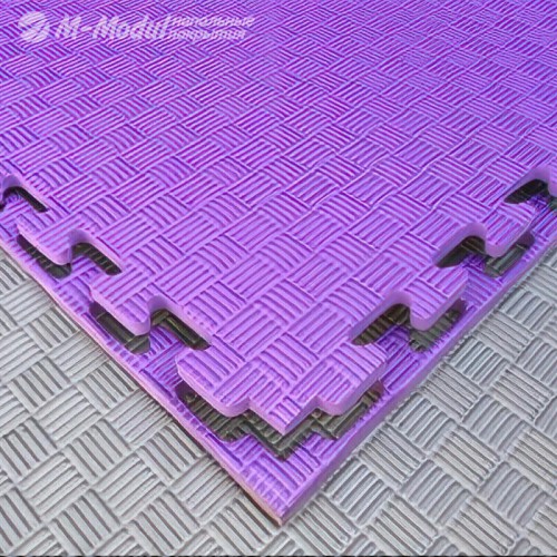 Мягкий модульный пол для детских игровых комнат 100x100 см, толщина 1,2 см фиолетовый